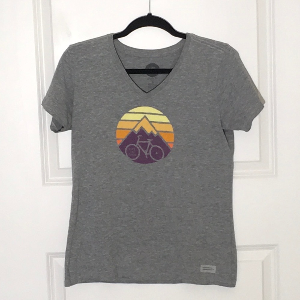 Life is Good Gray Graphic Tee Medium